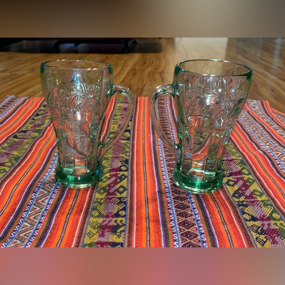 🎉Host Pick🎉 Anchor Hocking Coca Cola Embossed Retro Drinking Glasses Set of 2 - Picture 2 of 13